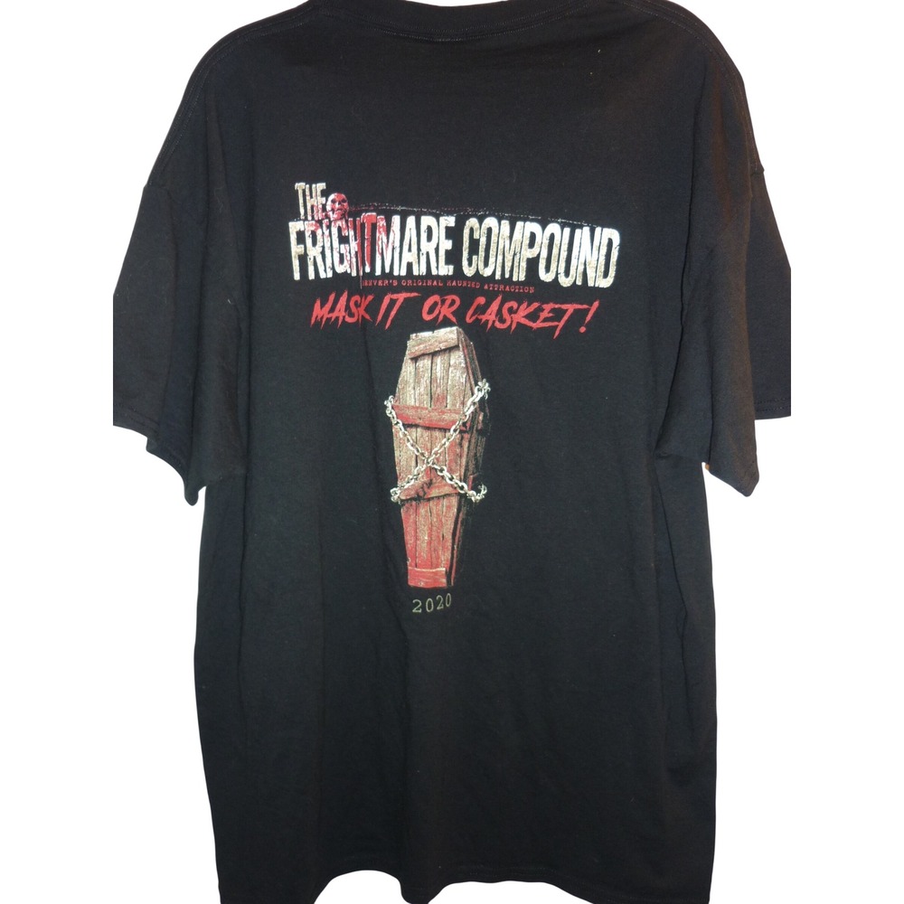 Gildan Frightmare Compound Haunted House T-Shirt Black XL 2020 Coffin Graphic